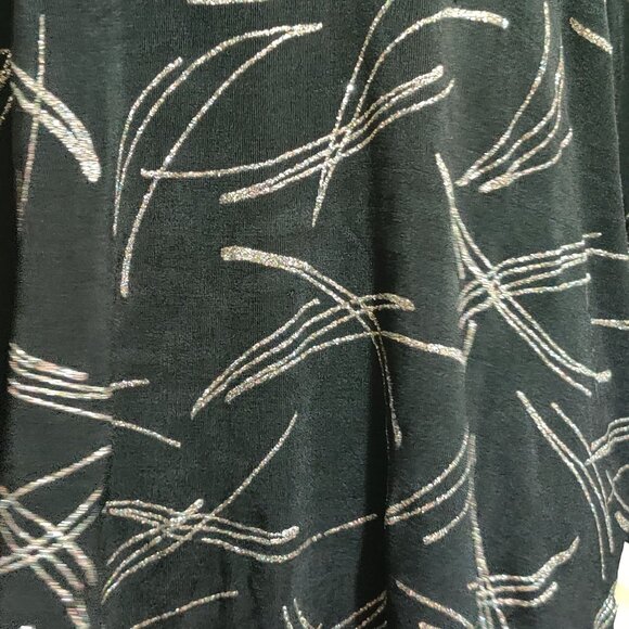 Amanda XL Vintage Black Metallic Abstract Print Tunic Blouse Long Sleeve USA - Picture 11 of 11